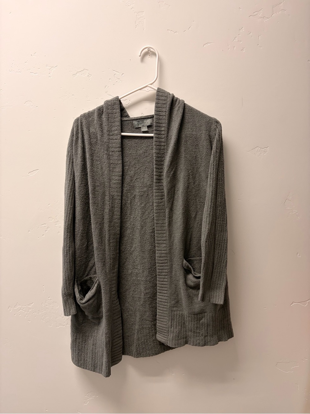 Barefoot Dreams Cozy Open-Front Hooded Cardigan - Gray